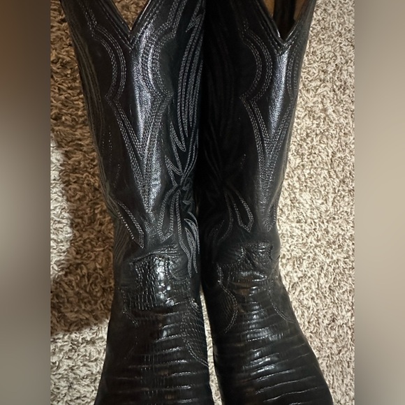 Justin Vintage Black Iguana Lizard Boots L4705 - Picture 5 of 8